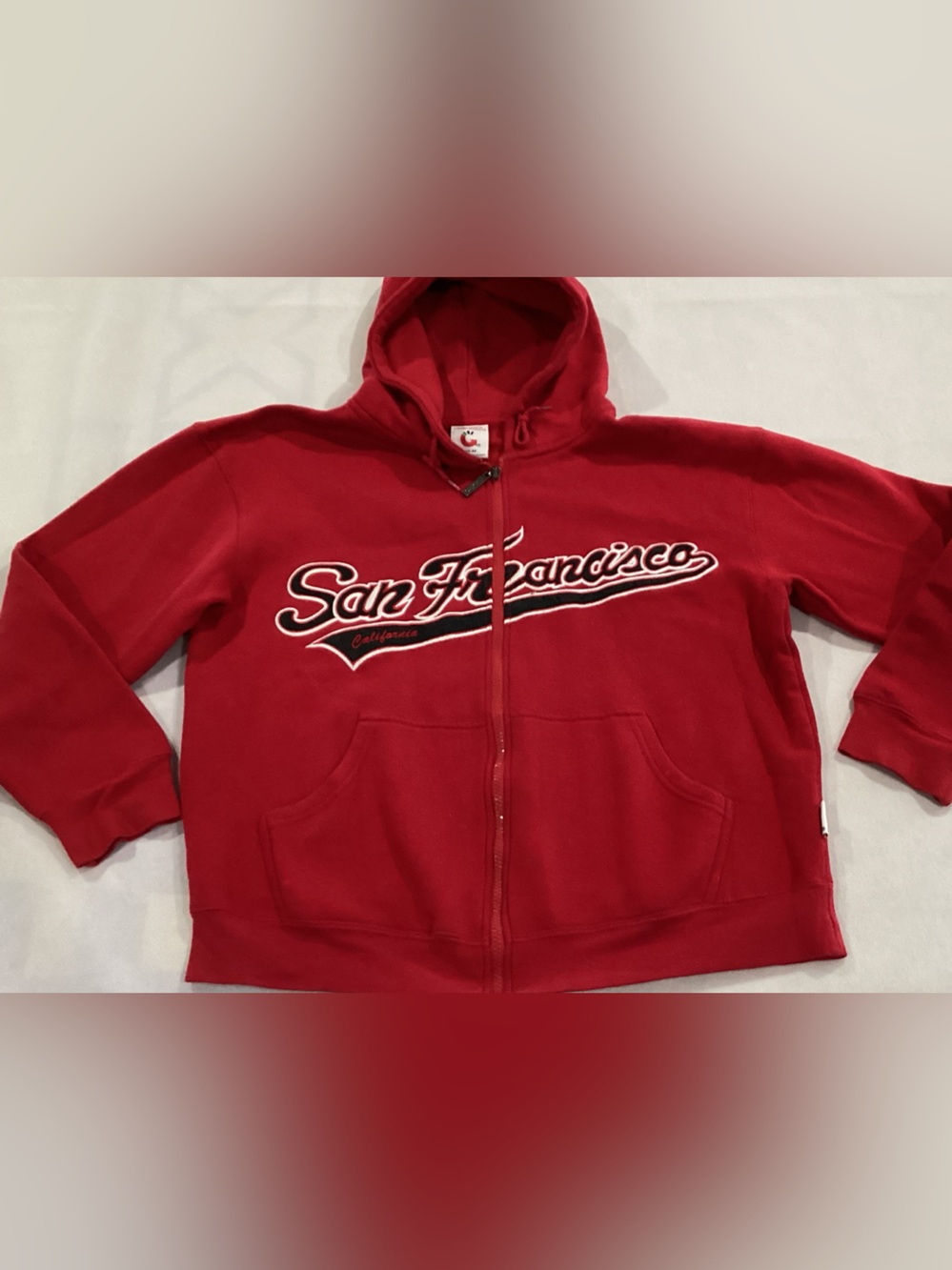 GOGO Red Full-Zip Hoodie with San Francisco Script size M #cj4